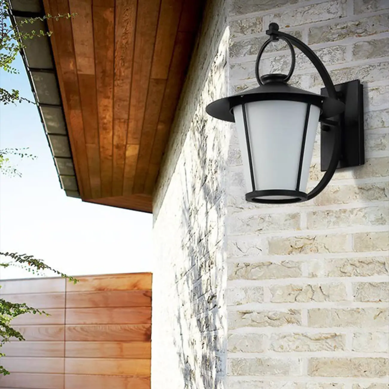 Mini Industrial Metal Outdoor Wall Light Cylinder Glass Lantern Image - 4 | homeyfad