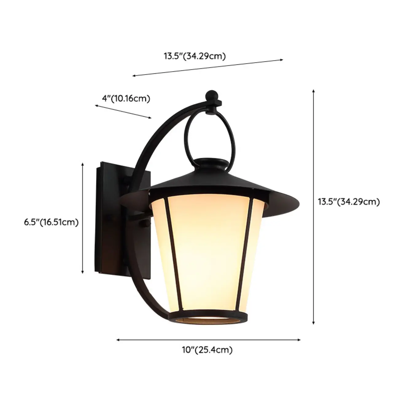 Mini Industrial Metal Outdoor Wall Light Cylinder Glass Lantern #size | homeyfad