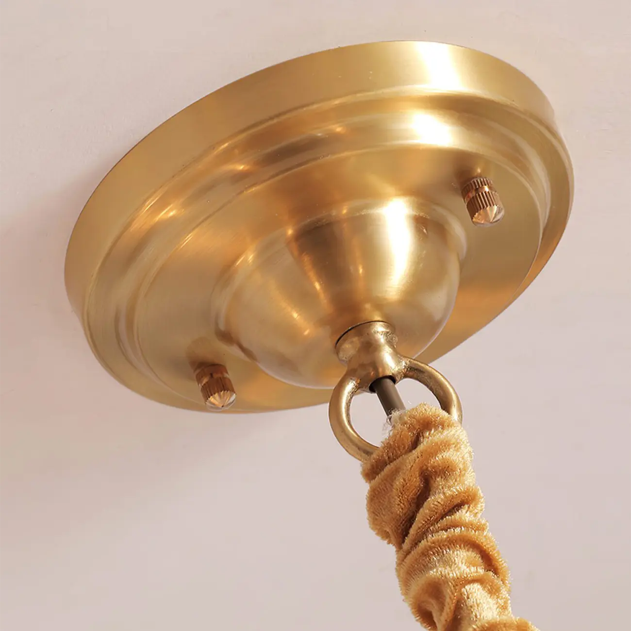 European Elegant Brass Flower Shape Clear Glass Chandelier Image - 10 | homeyfad