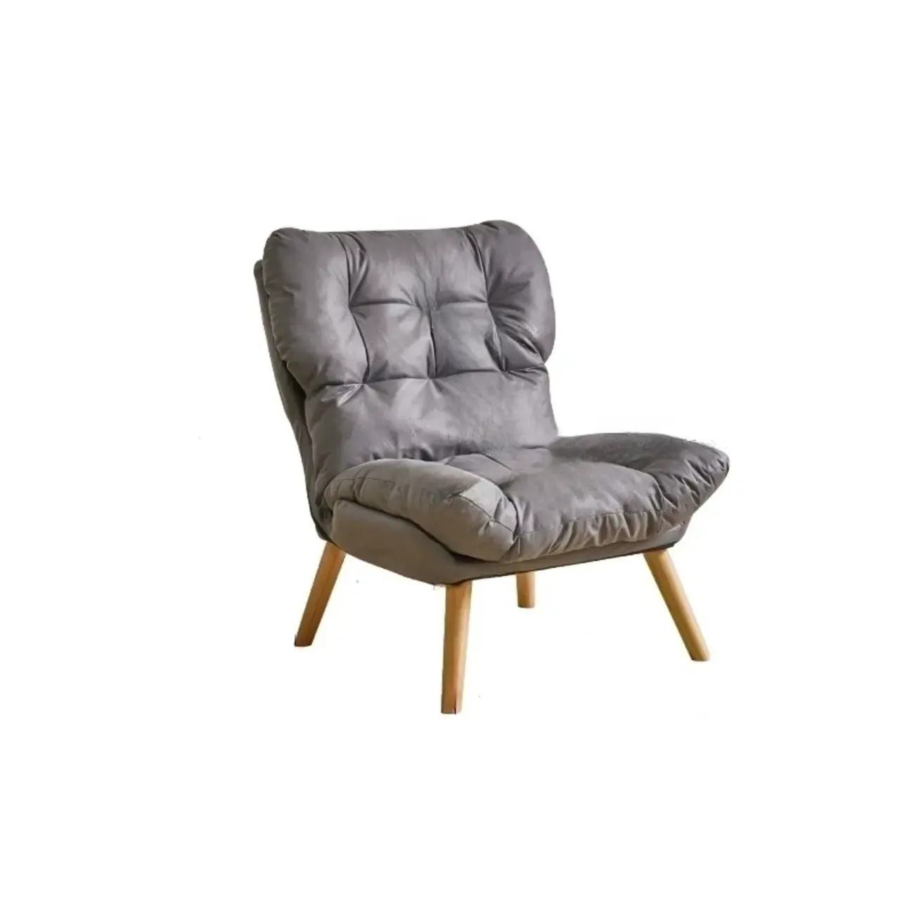 Modern Faux Leather Accent Chair with Ottoman for Living Room Image - 4