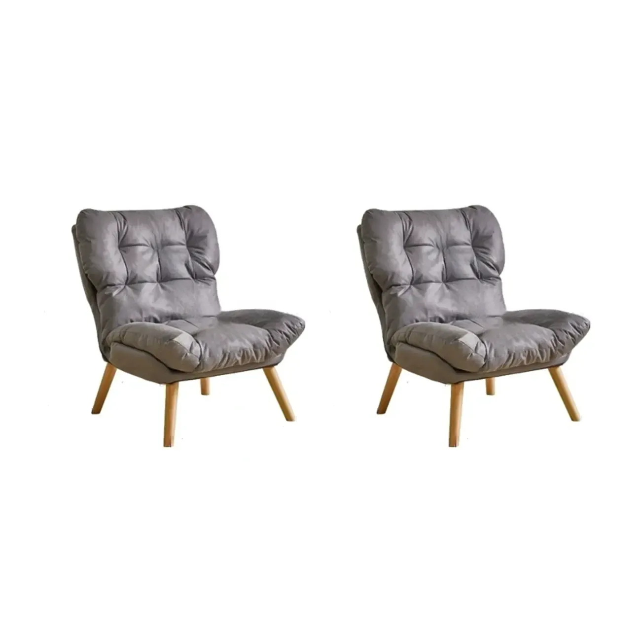 Modern Faux Leather Accent Chair with Ottoman for Living Room Image - 5