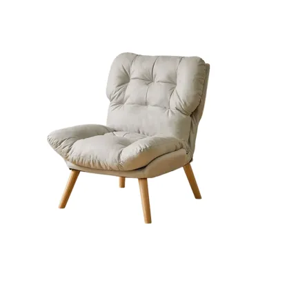 Modern Faux Leather Accent Chair with Ottoman for Living Room Image - 9