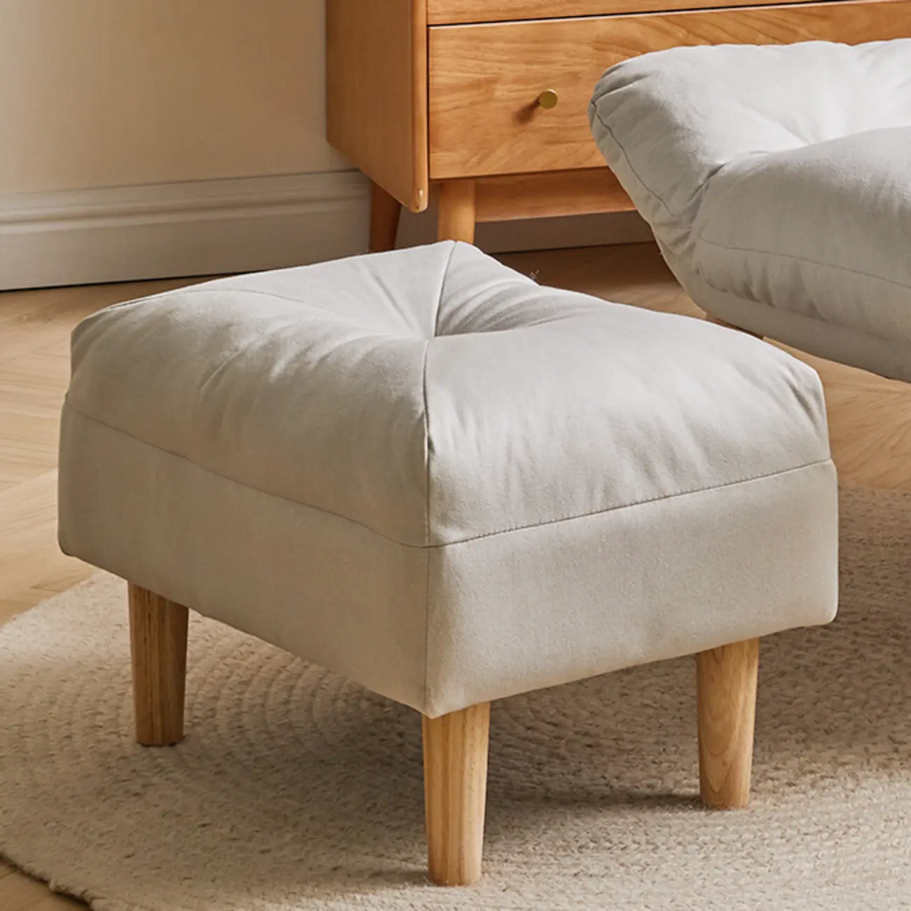 Modern Faux Leather Accent Chair with Ottoman for Living Room Image - 14 | homeyfad