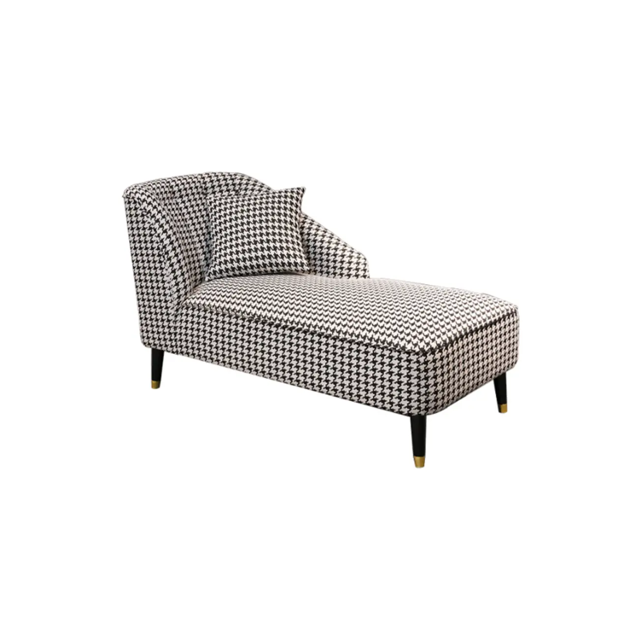 Modern Houndstooth Black White Chaise Lounge Image - 7 | homeyfad