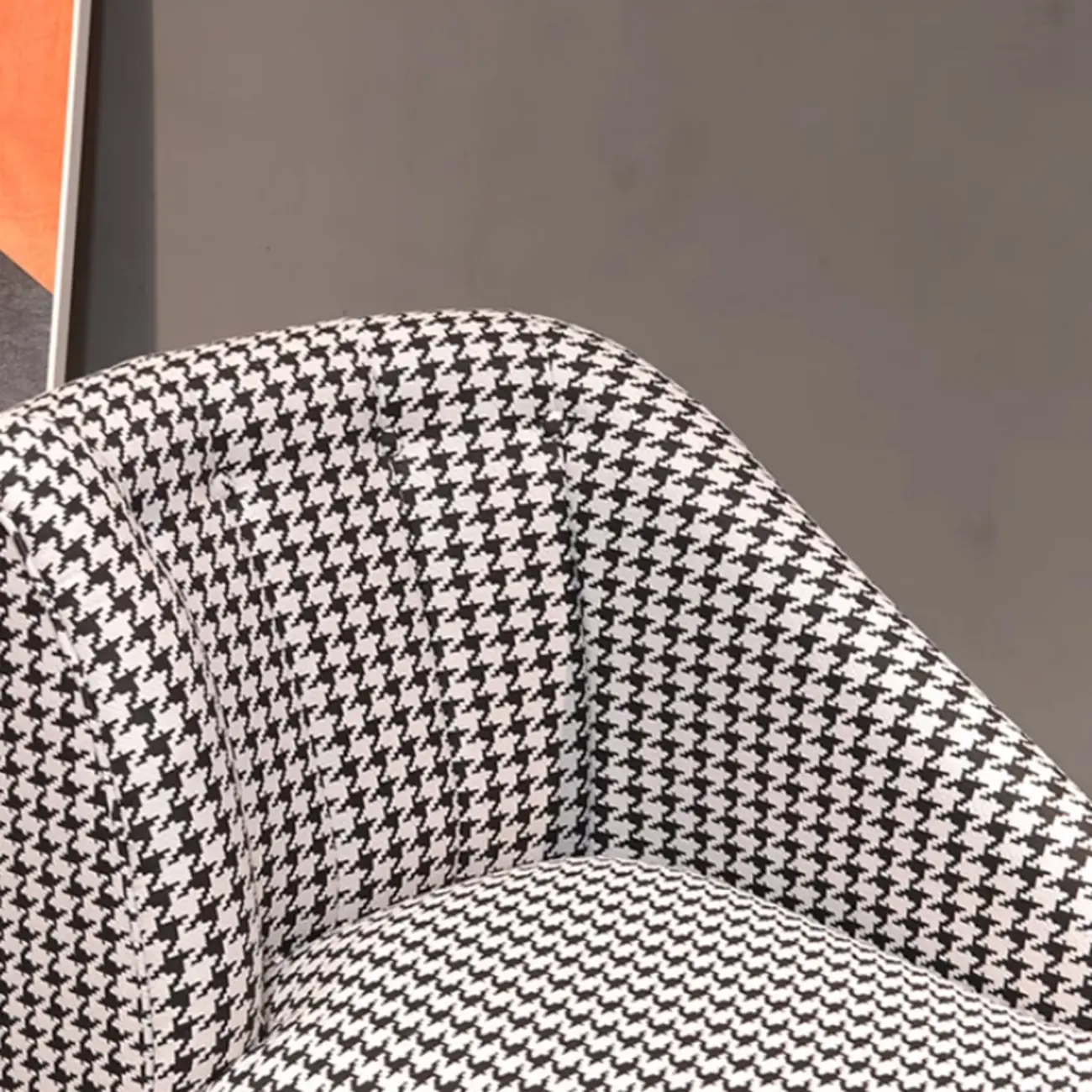 Modern Houndstooth Black White Chaise Lounge Image - 8 | homeyfad