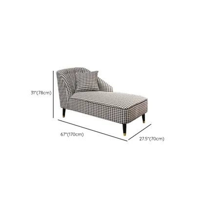 Modern Houndstooth Black White Chaise Lounge #size
