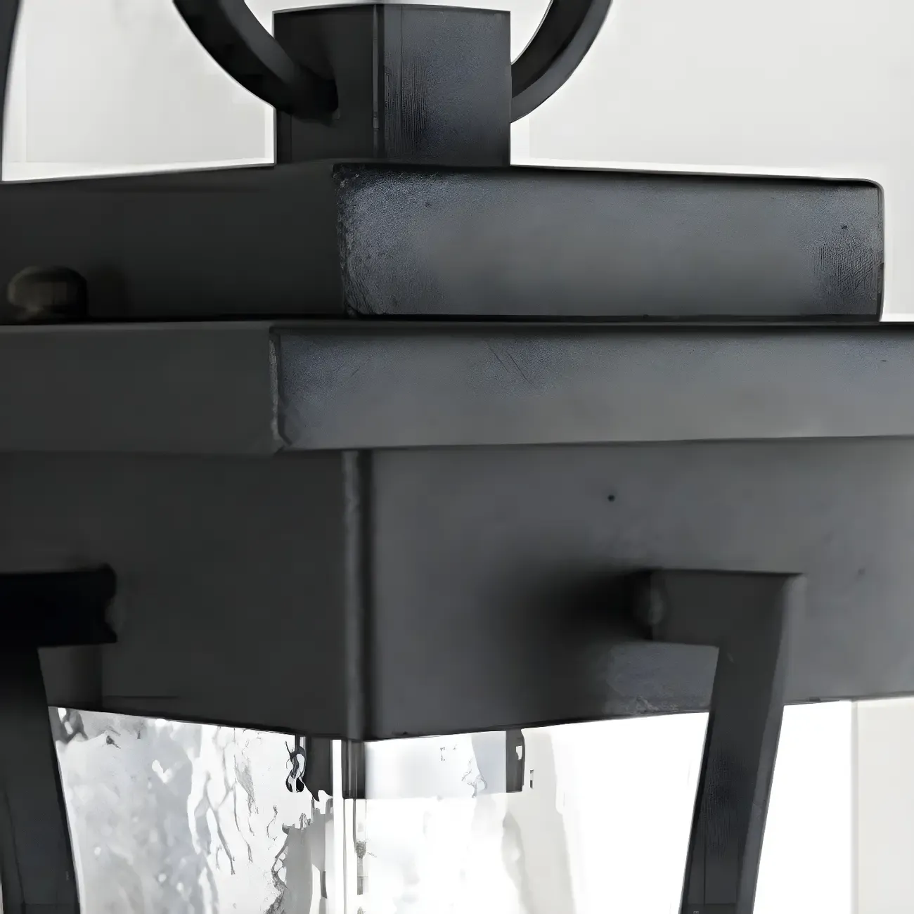 Industrial Metal Geometric Glass Lantern Outdoor Wall Light Image - 8