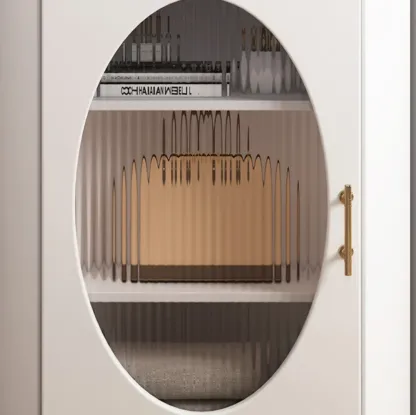 Glam Grey Gold Slate Top Stainless Steel Glass Corner Cabinet Image - 9