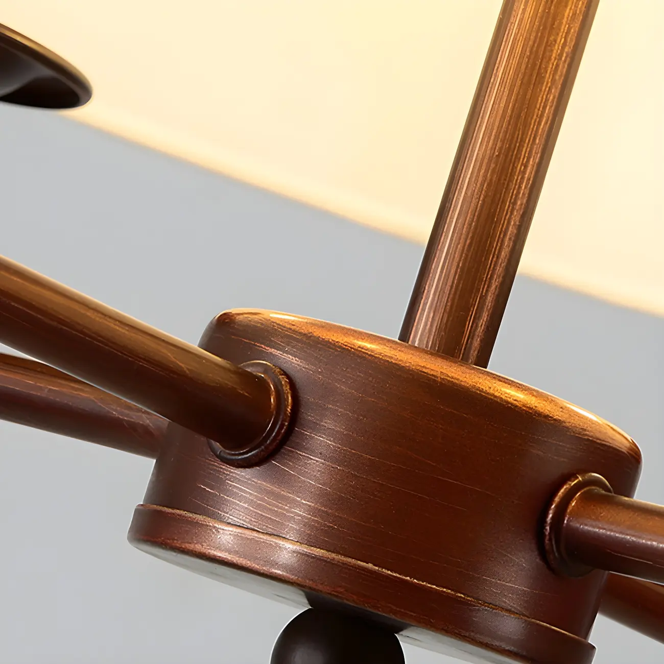 White Fabric Drum Bronze Modern Chandelier Light Image - 15 | homeyfad