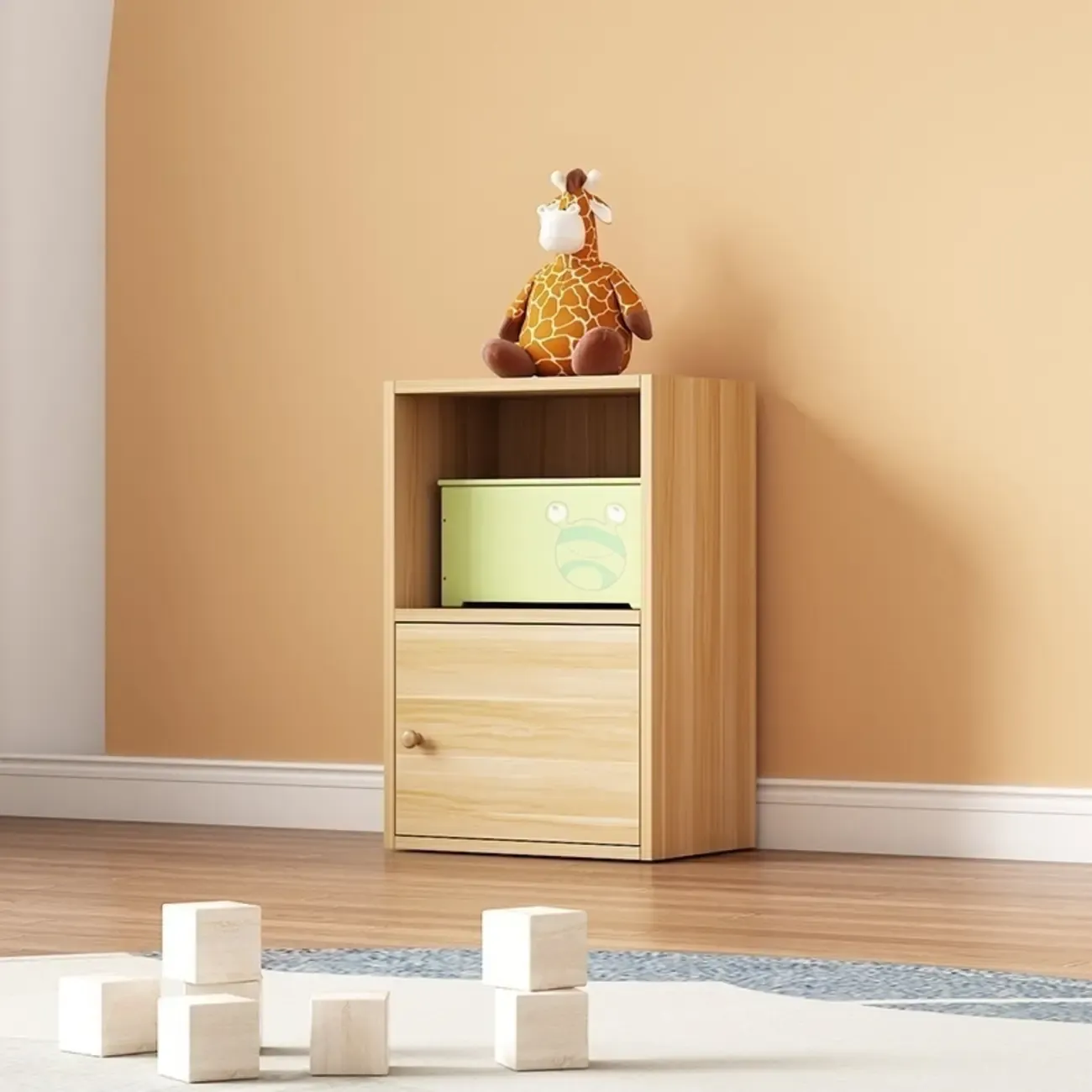 Simple Rectangular White Modular Wooden Bookcase Image - 7