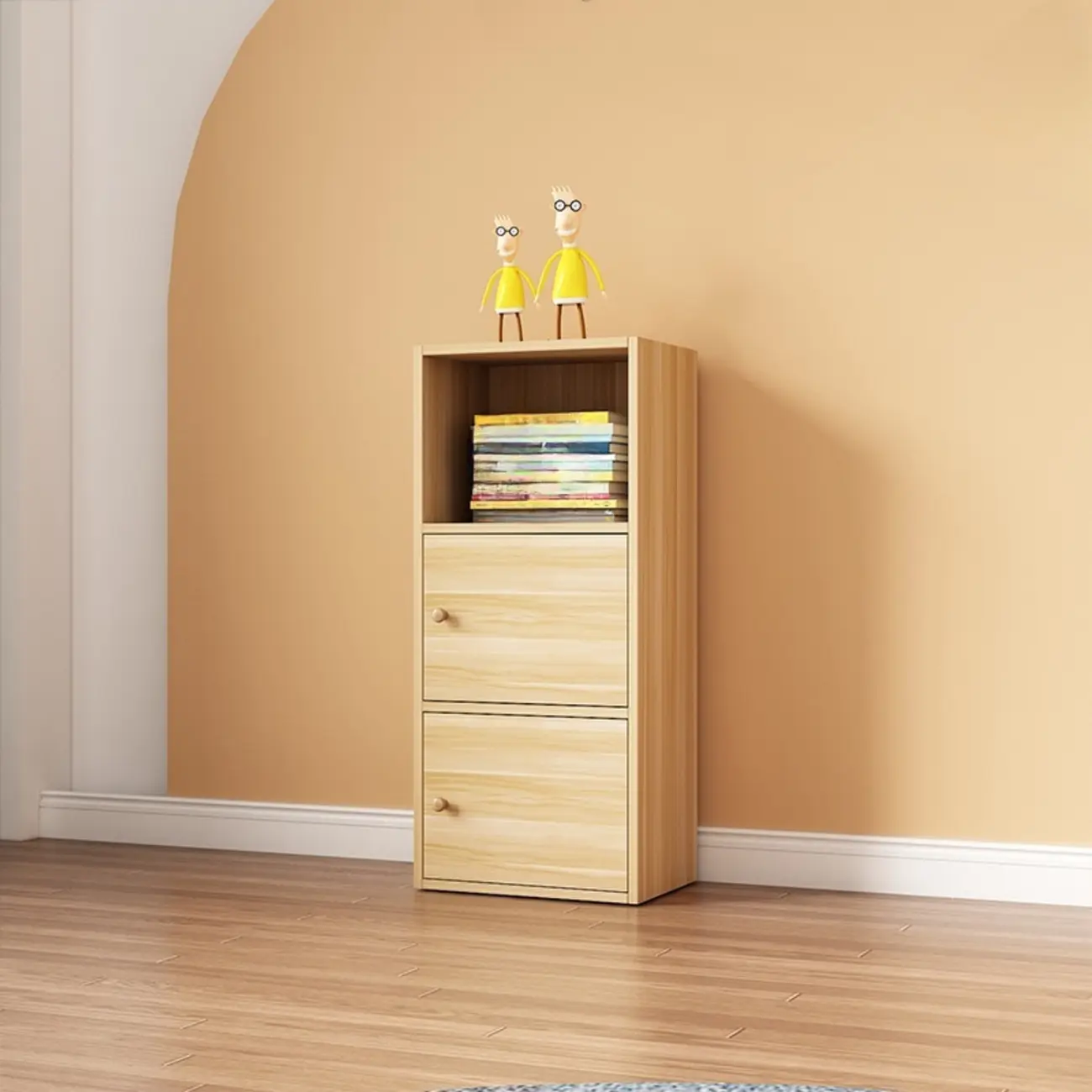 Simple Rectangular White Modular Wooden Bookcase Image - 9 | homeyfad