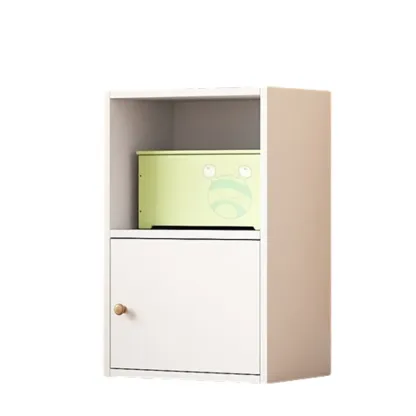 Simple Rectangular White Modular Wooden Bookcase Image - 10