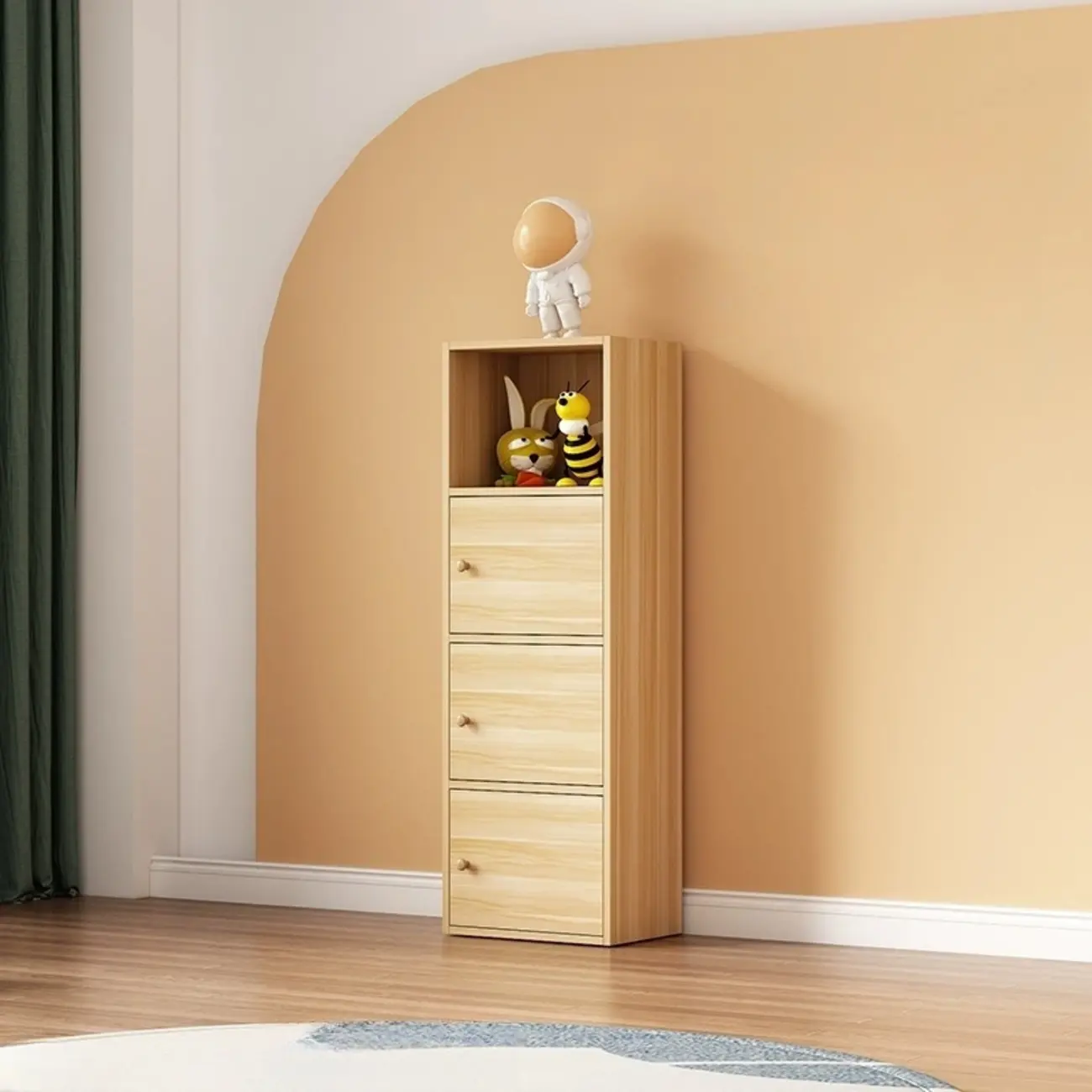 Simple Rectangular White Modular Wooden Bookcase Image - 12 | homeyfad