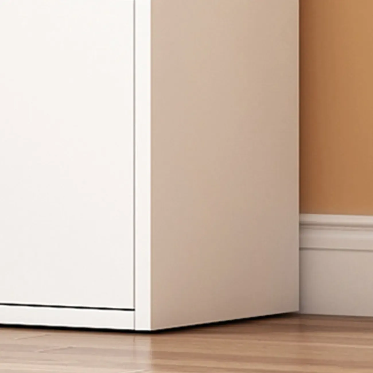 Simple Rectangular White Modular Wooden Bookcase Image - 13