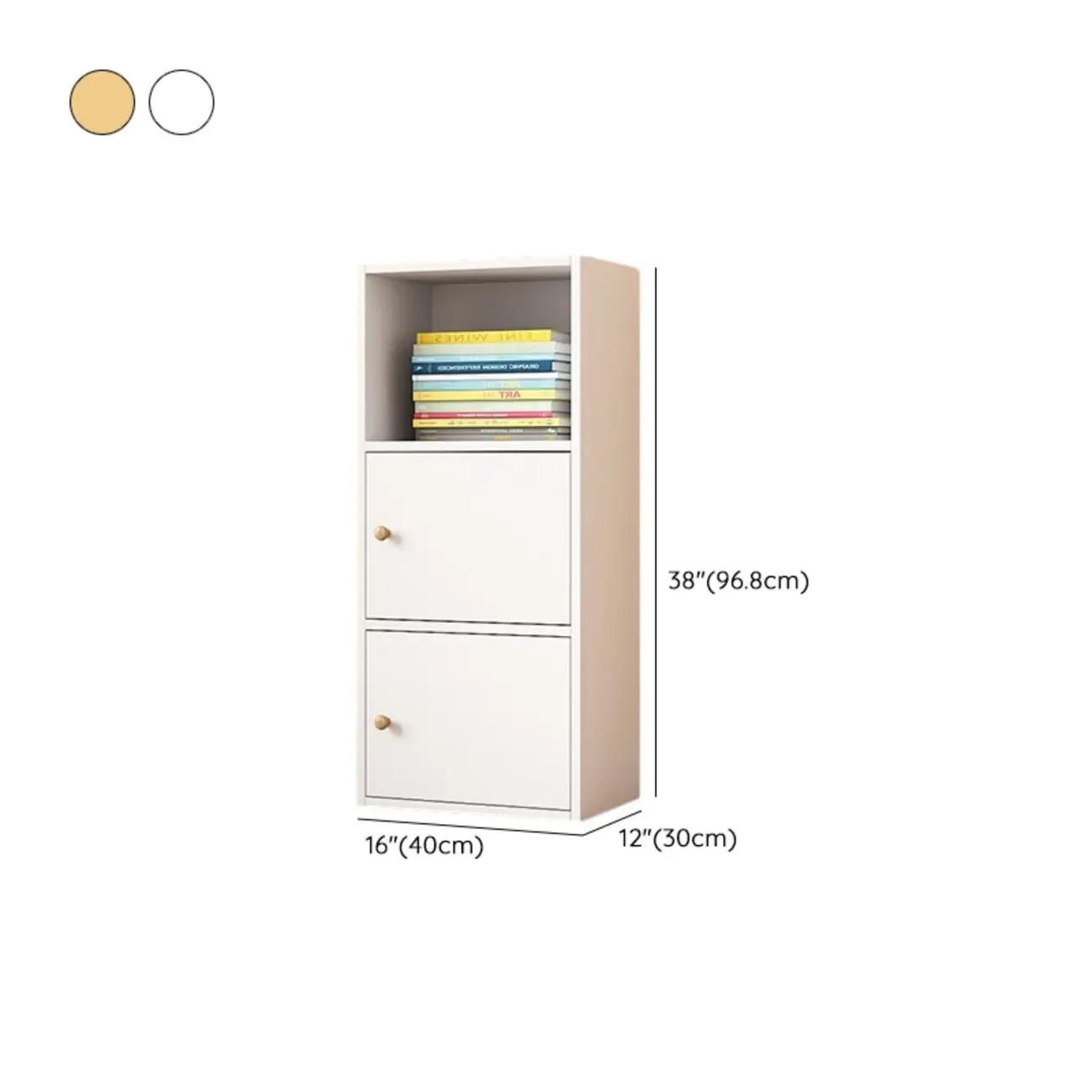 Simple Rectangular White Modular Wooden Bookcase Image - 19