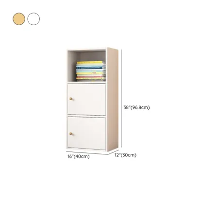 Simple Rectangular White Modular Wooden Bookcase Image - 19