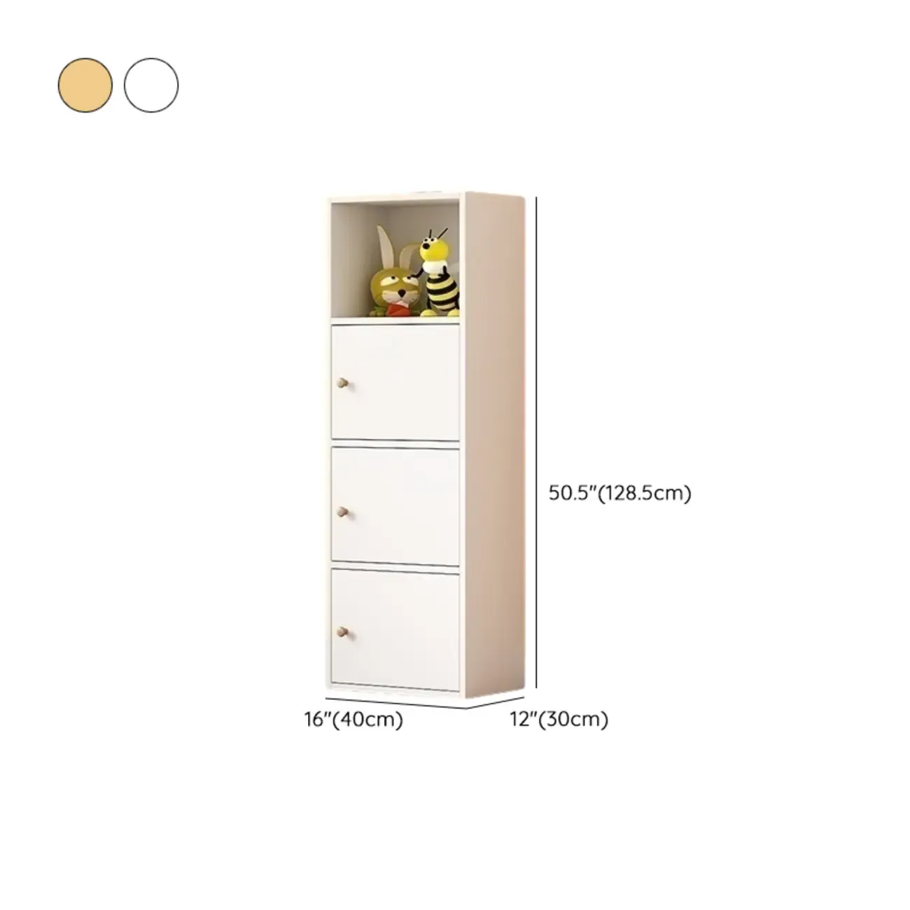 Simple Rectangular White Modular Wooden Bookcase Image - 20