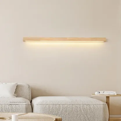 Modern Wood LED Vanity Light with Acrylic Shade Image - 3