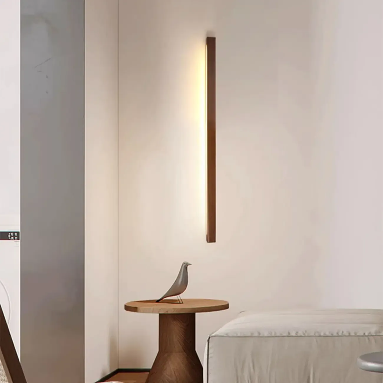 Modern Wood LED Vanity Light with Acrylic Shade Image - 4