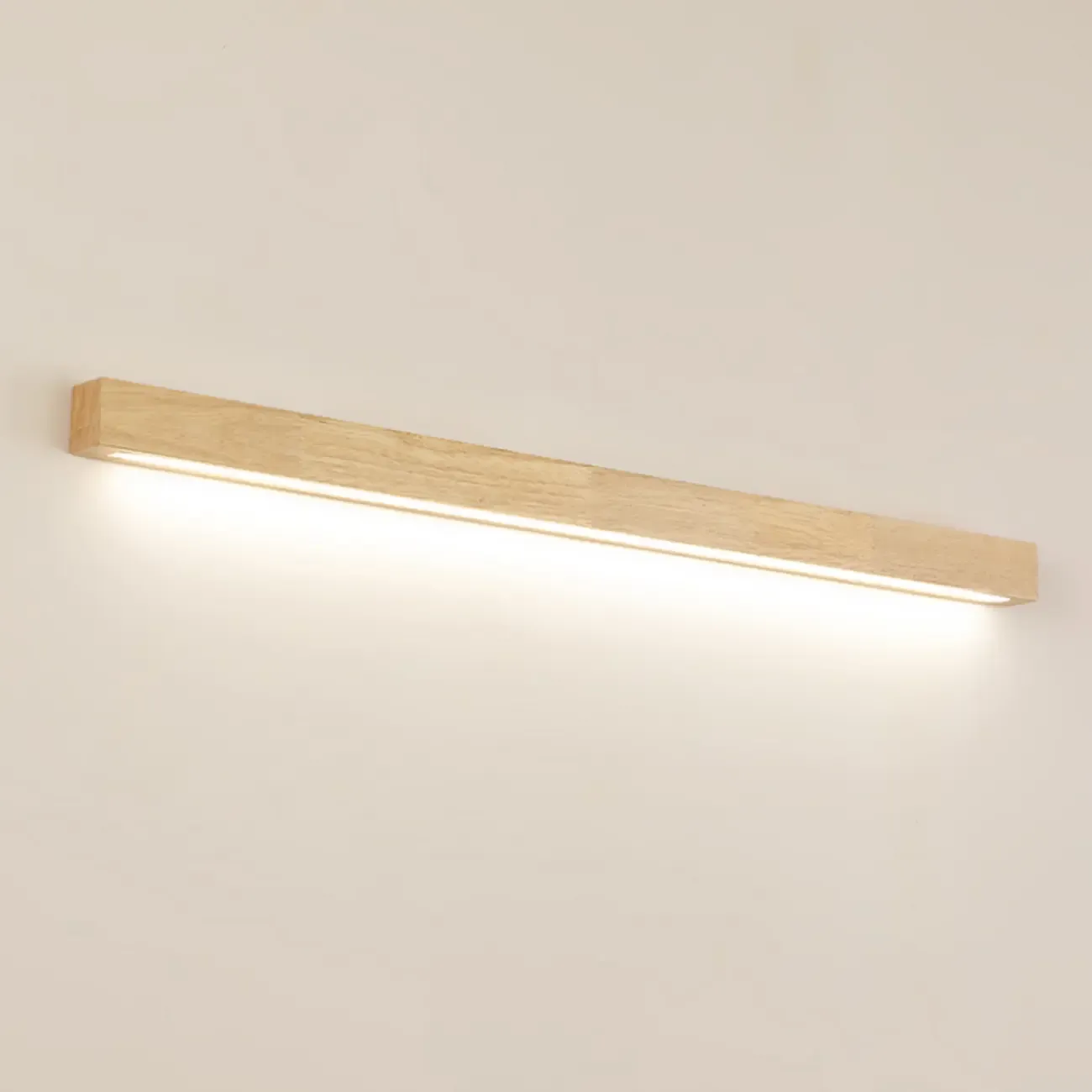Modern Wood LED Vanity Light with Acrylic Shade Image - 7