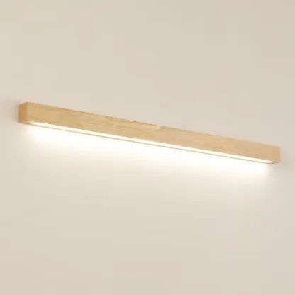 Modern Wood LED Vanity Light with Acrylic Shade Image - 7