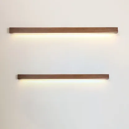 Modern Wood LED Vanity Light with Acrylic Shade Image - 11