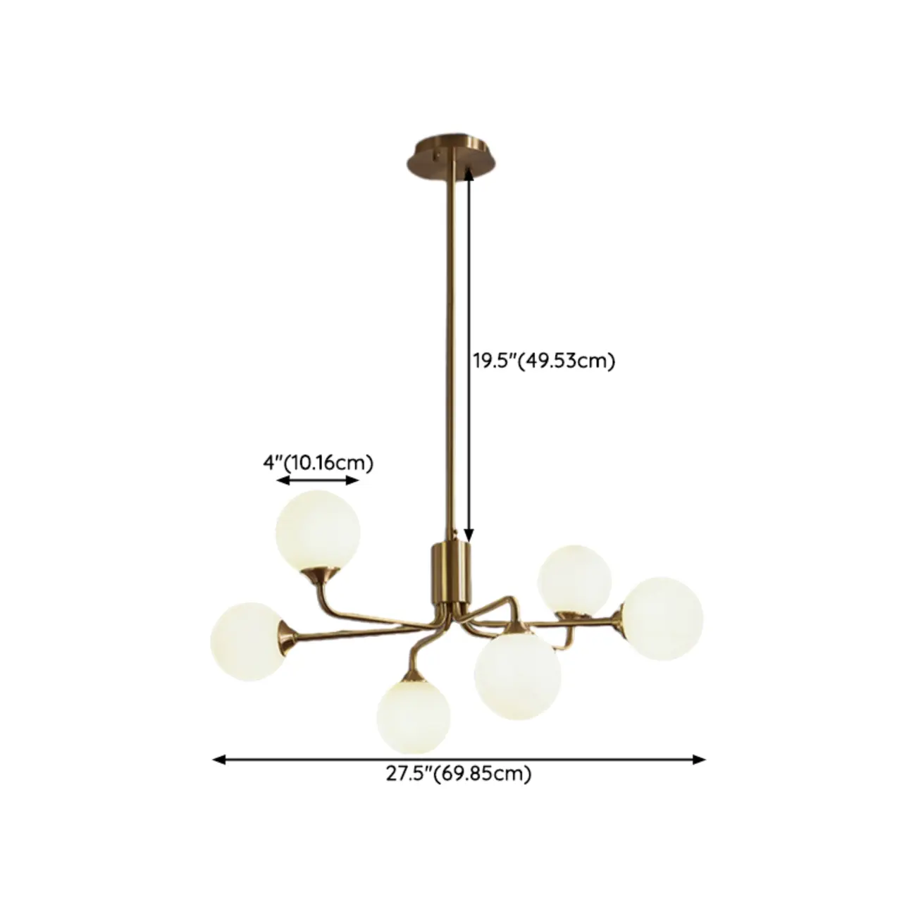 Adjustable Brass Modern Globe Glass Sputnik Chandelier #size