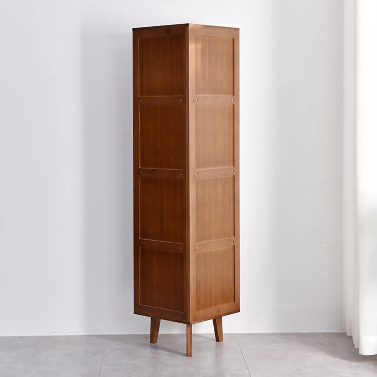 Modern Brown Wooden Corner Display Storage Cabinet for Home Image - 6 | homeyfad