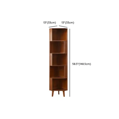 Modern Brown Wooden Corner Display Storage Cabinet for Home Image - 12