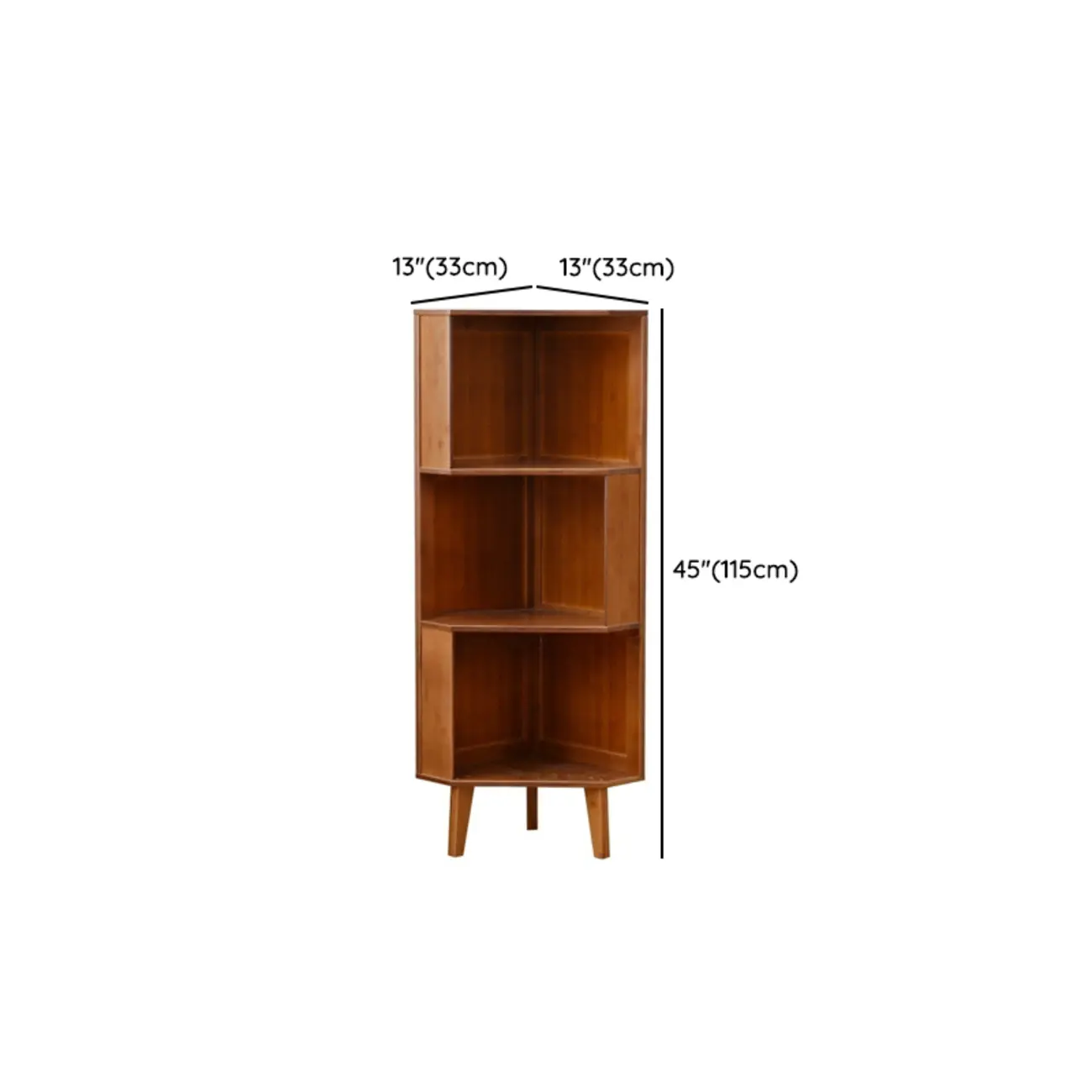 Modern Brown Wooden Corner Display Storage Cabinet for Home #size