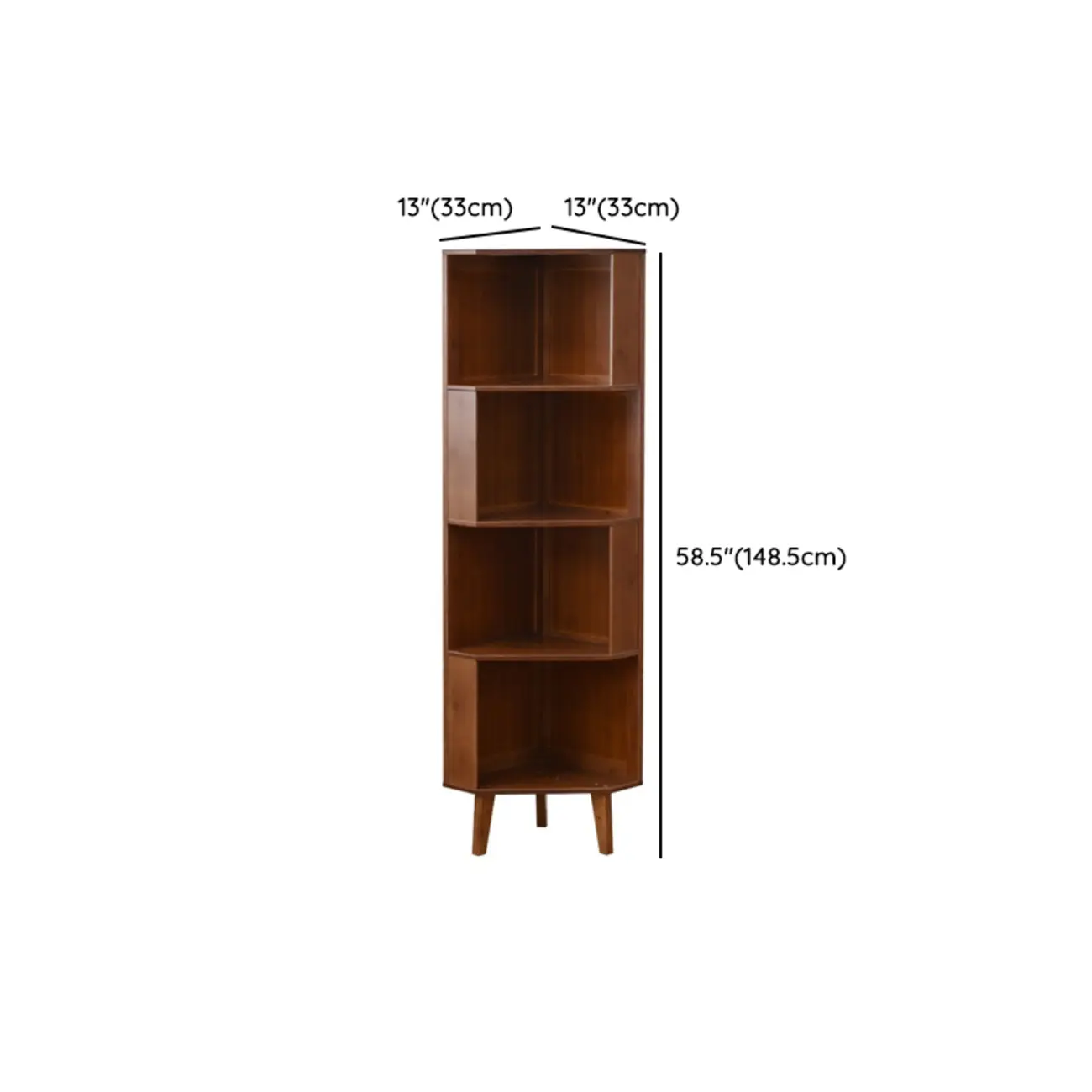 Modern Brown Wooden Corner Display Storage Cabinet for Home Image - 14 | homeyfad