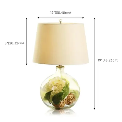 Modern Elegant Glass Fabric LED Table Lamp for Indoor Image - 7
