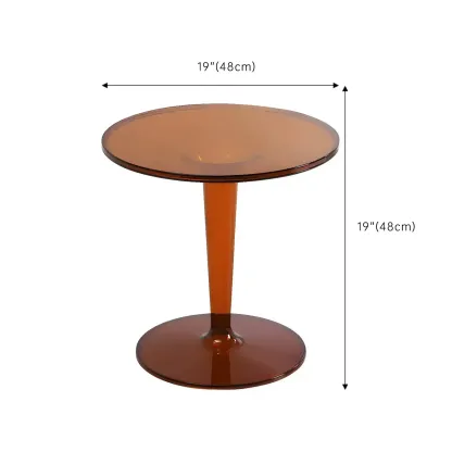 Minimalist Round White Acrylic Side Table for Living Room Image - 15