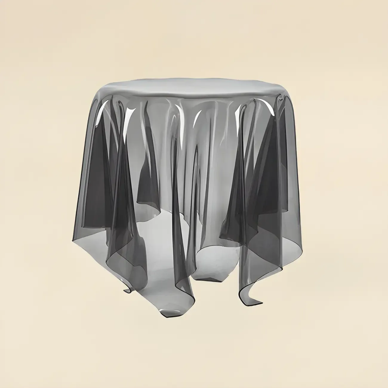 Stylish Plastic Round Acrylic End Table for Living Room Image - 14