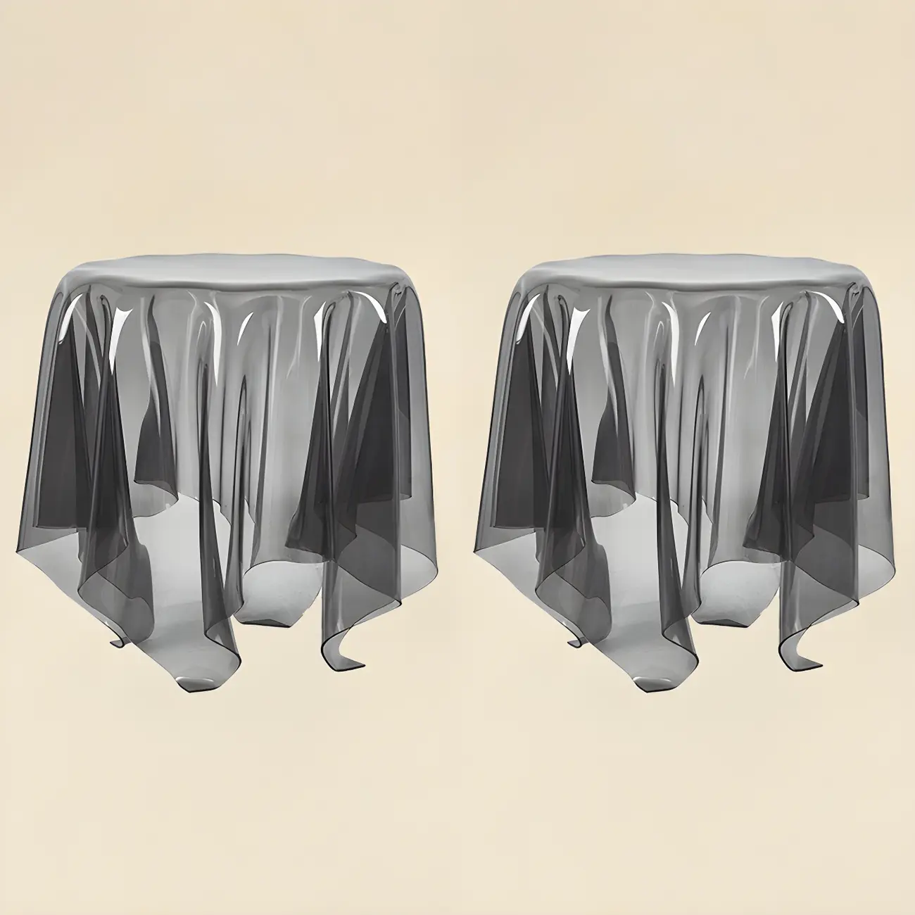 Stylish Plastic Round Acrylic End Table for Living Room Image - 15 | homeyfad