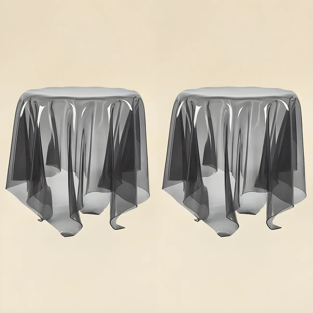 Stylish Plastic Round Acrylic End Table for Living Room Image - 15