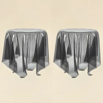 Stylish Plastic Round Acrylic End Table for Living Room Image - 15