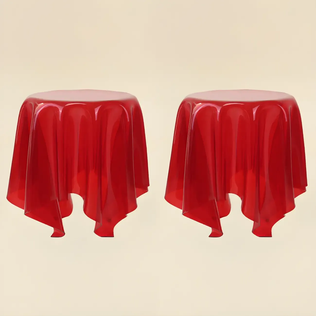 Stylish Plastic Round Acrylic End Table for Living Room Image - 17