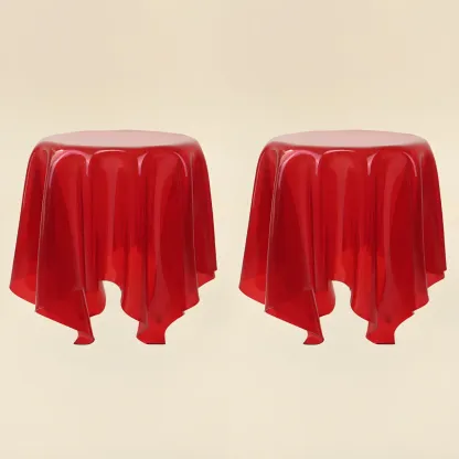 Stylish Plastic Round Acrylic End Table for Living Room Image - 17