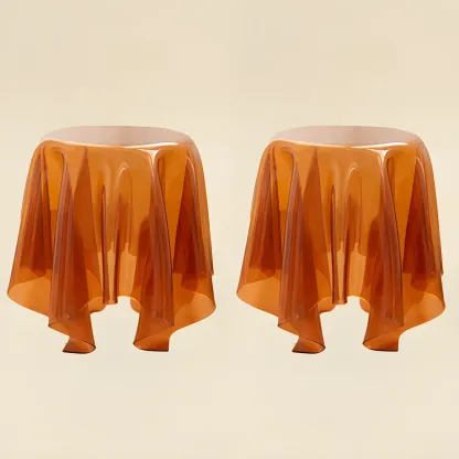 Stylish Plastic Round Acrylic End Table for Living Room Image - 18