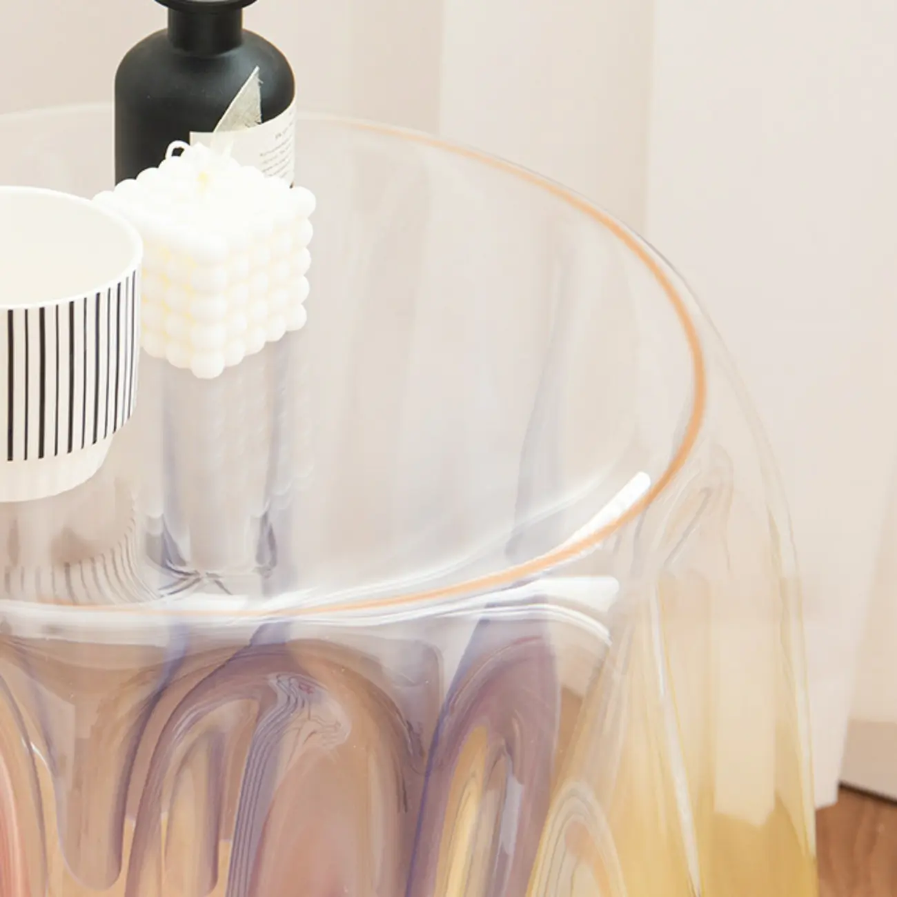 Stylish Plastic Round Acrylic End Table for Living Room Image - 5 | homeyfad