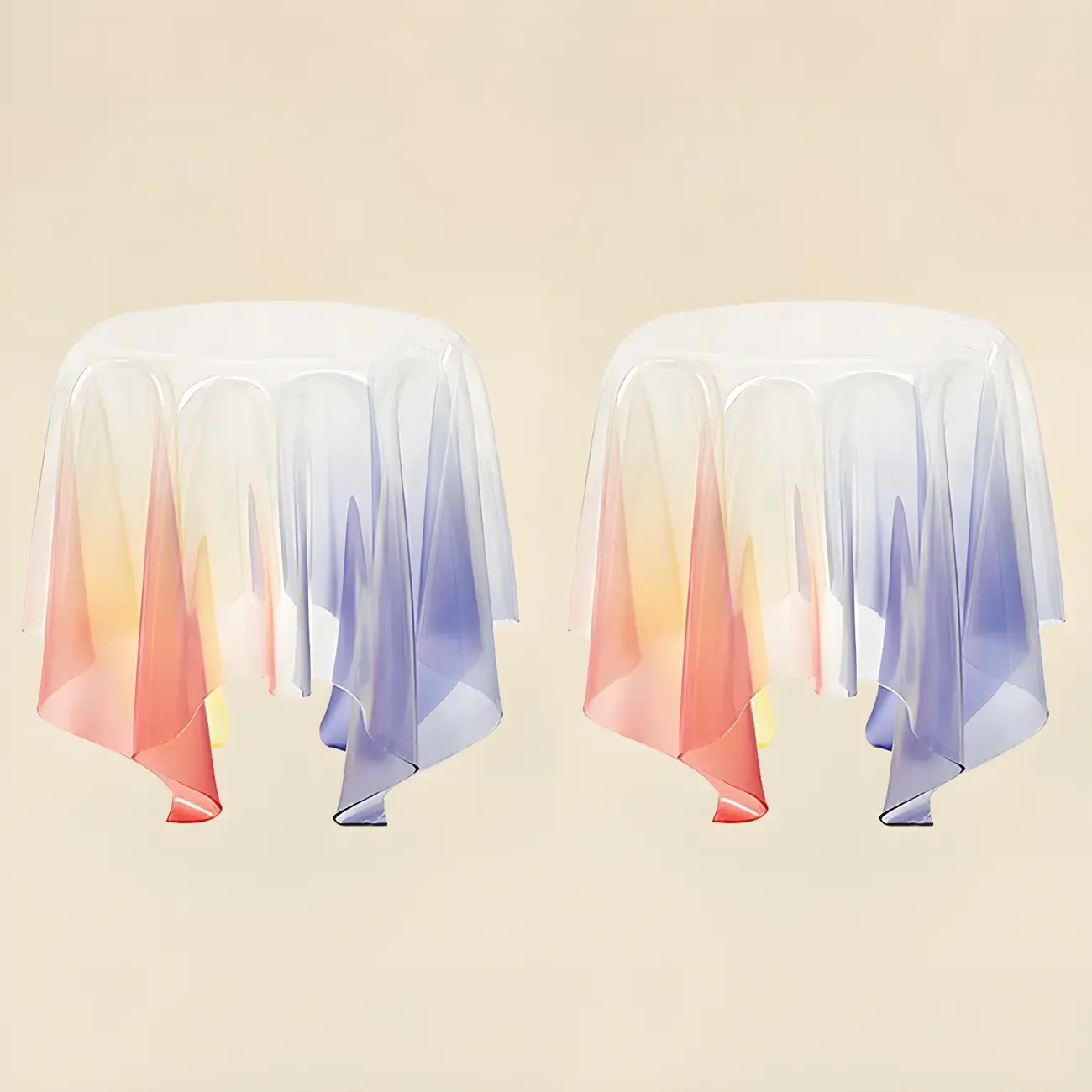 Stylish Plastic Round Acrylic End Table for Living Room Image - 20