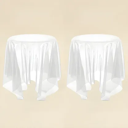 Stylish Plastic Round Acrylic End Table for Living Room Image - 21