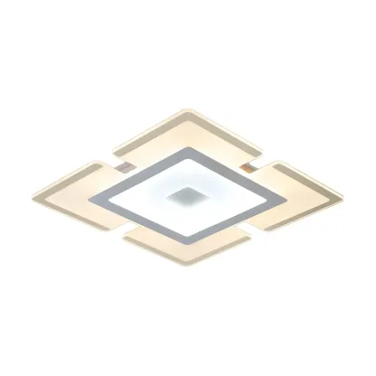 Modern White Acrylic Rectangular LED Flush Ceiling Light Image - 14