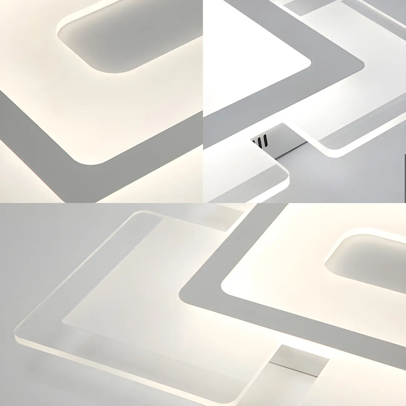 Modern White Acrylic Rectangular LED Flush Ceiling Light Image - 18 | homeyfad