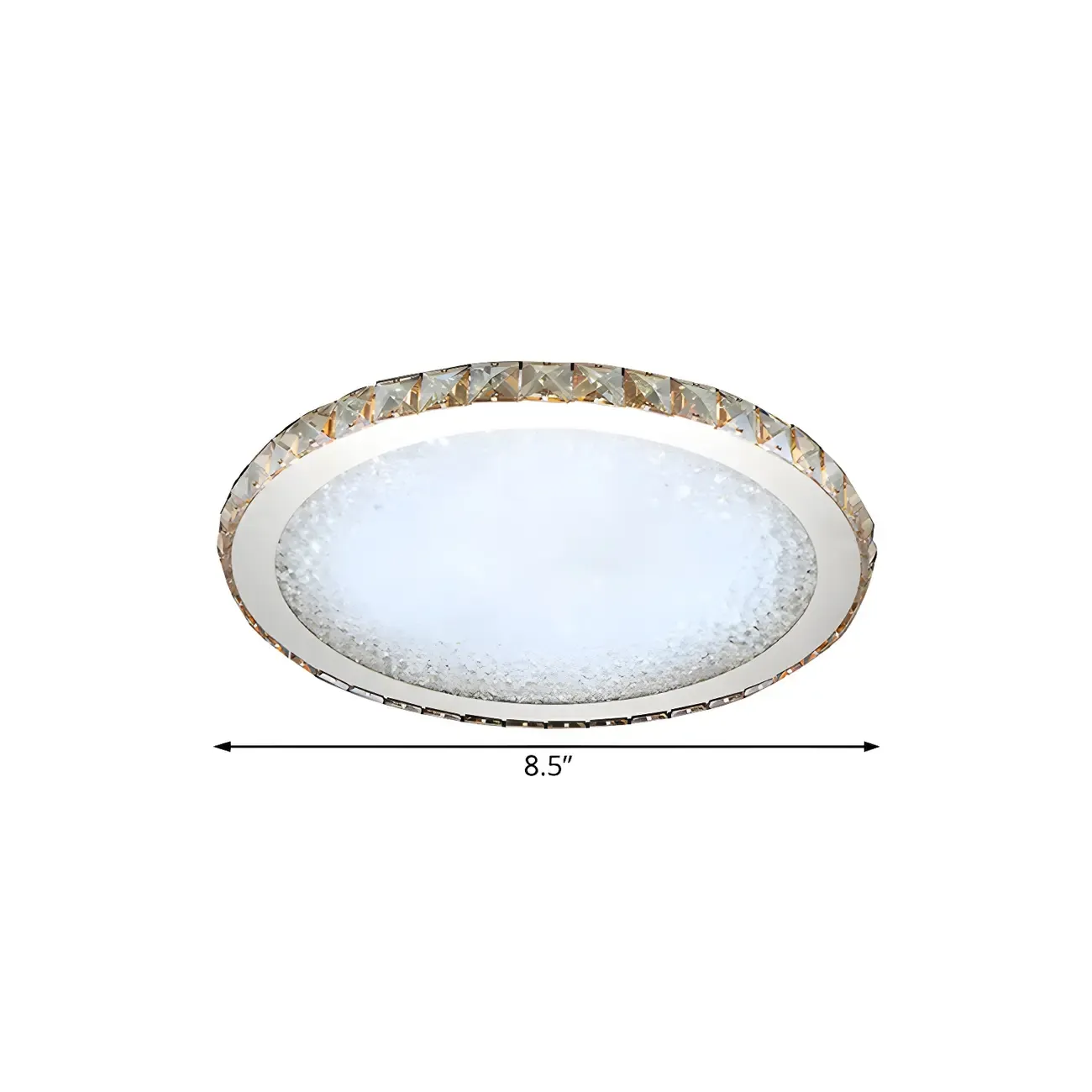 LED Gold Round Crystal Flush Mount Ceiling Light Image - 9