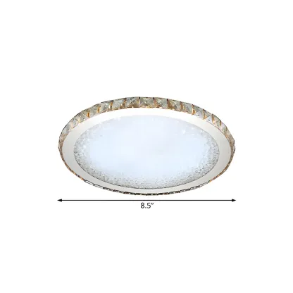 LED Gold Round Crystal Flush Mount Ceiling Light Image - 9