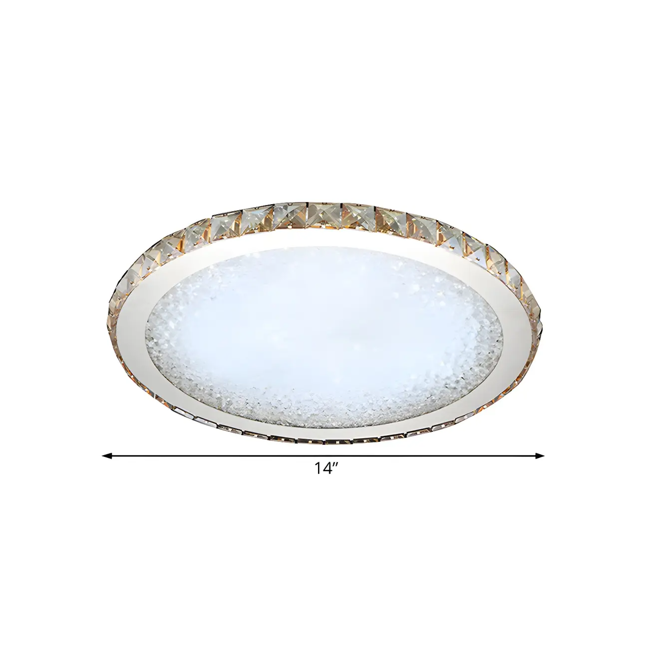 LED Gold Round Crystal Flush Mount Ceiling Light Image - 10 | homeyfad