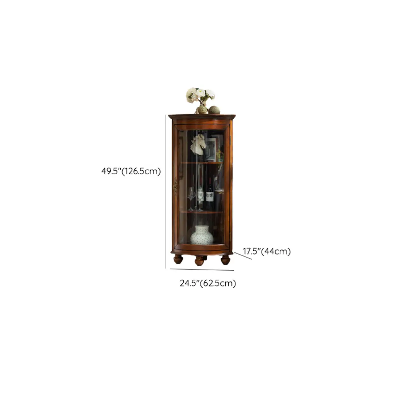 Traditional Wood Medium Floor Corner Wine Cabinets Image - 12 | homeyfad