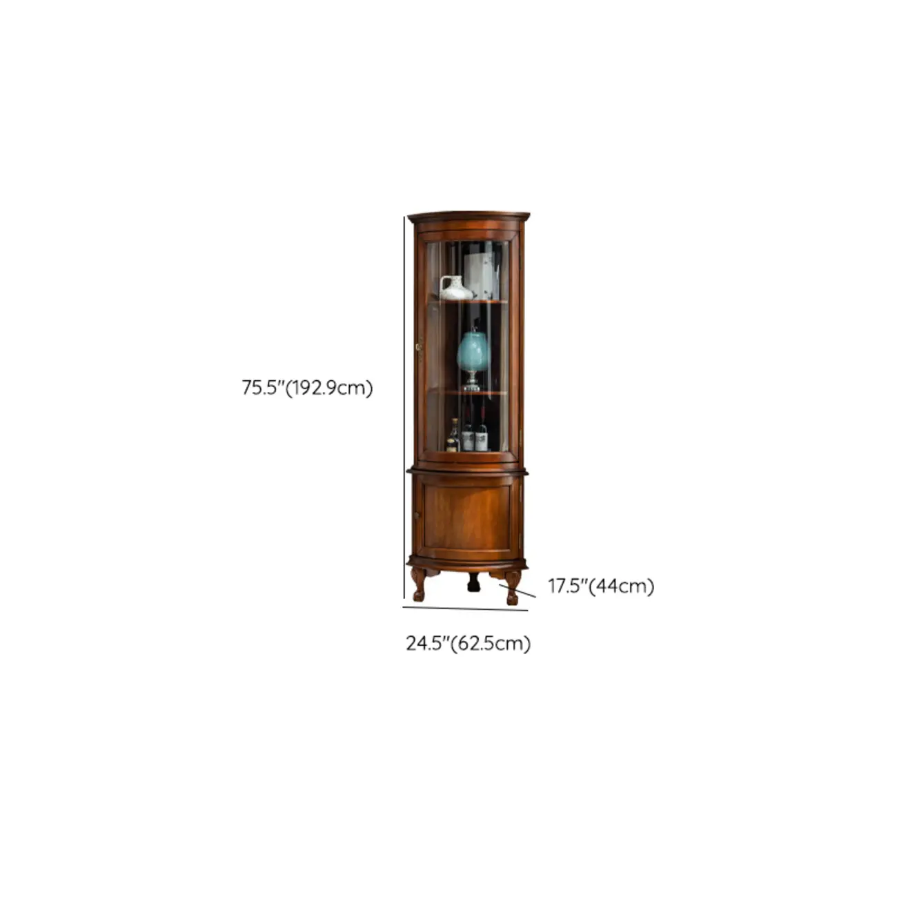 Traditional Wood Medium Floor Corner Wine Cabinets Image - 13 | homeyfad